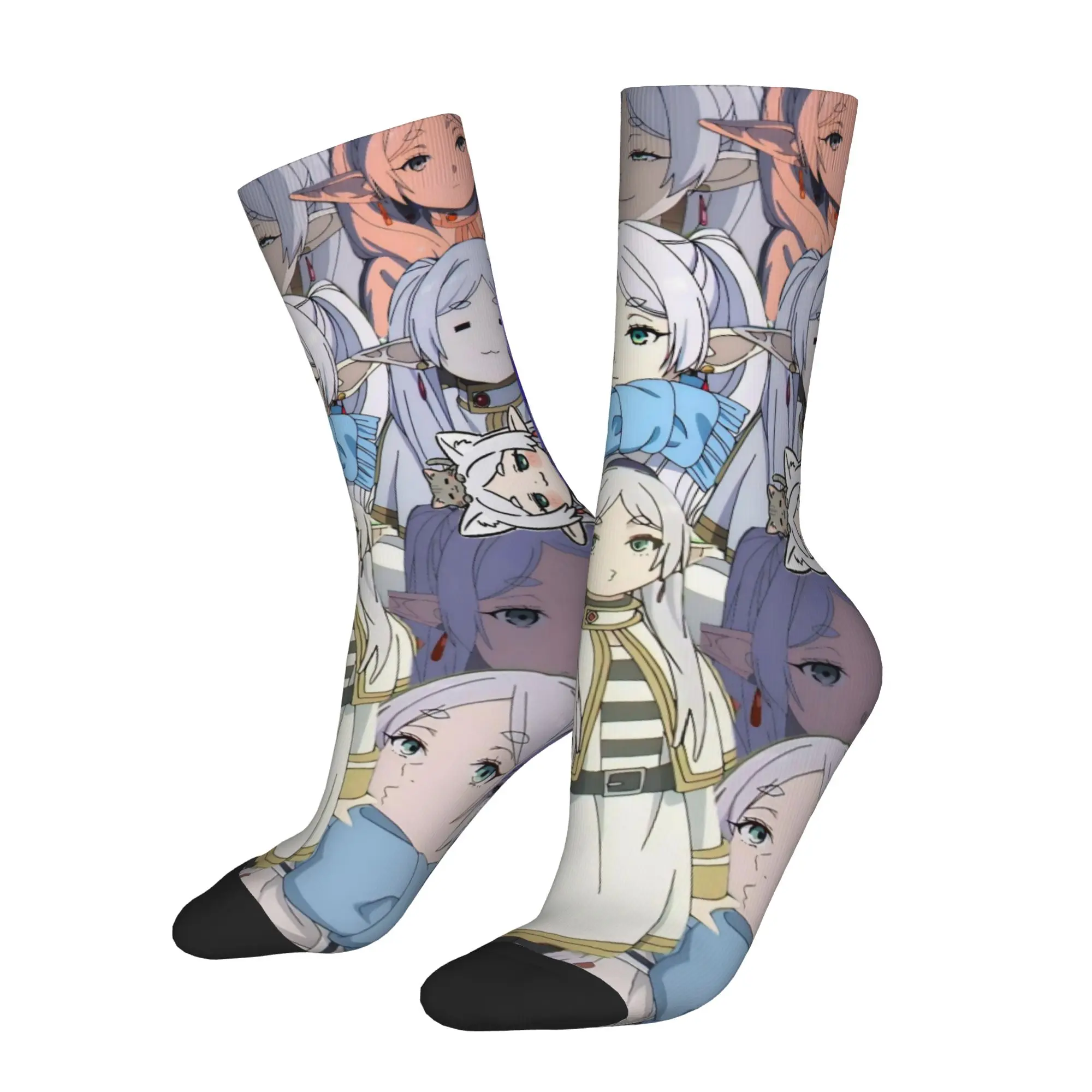 New Men's Socks Novelty Frieren Anime Sock Polyester  Graphic Women's Socks Spring Summer Autumn Winter