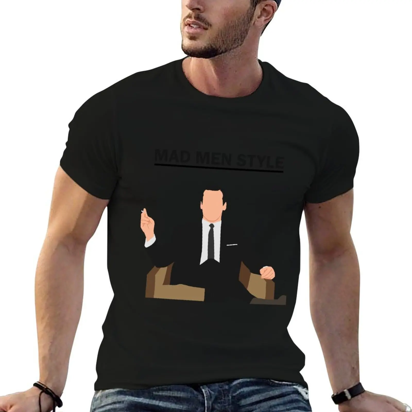 Mad men style Don Draper style T-Shirt plus sizes graphic t shirts tees summer tops shirts men graphic