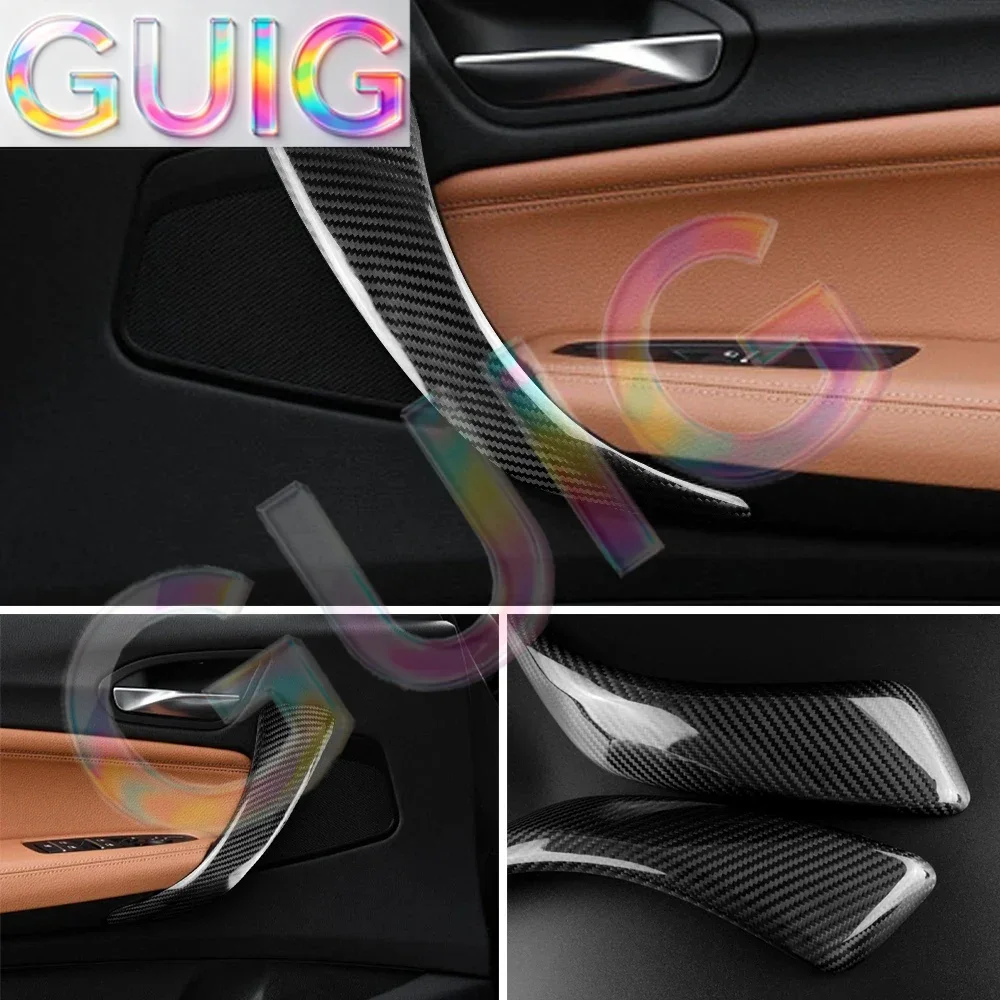 Dry Carbon Fiber For BMW 1 3 Series F20 F21 F30 F31 F34 F35 F36 Car Door Pull Handle Protective Cover Trim Interior Accessories