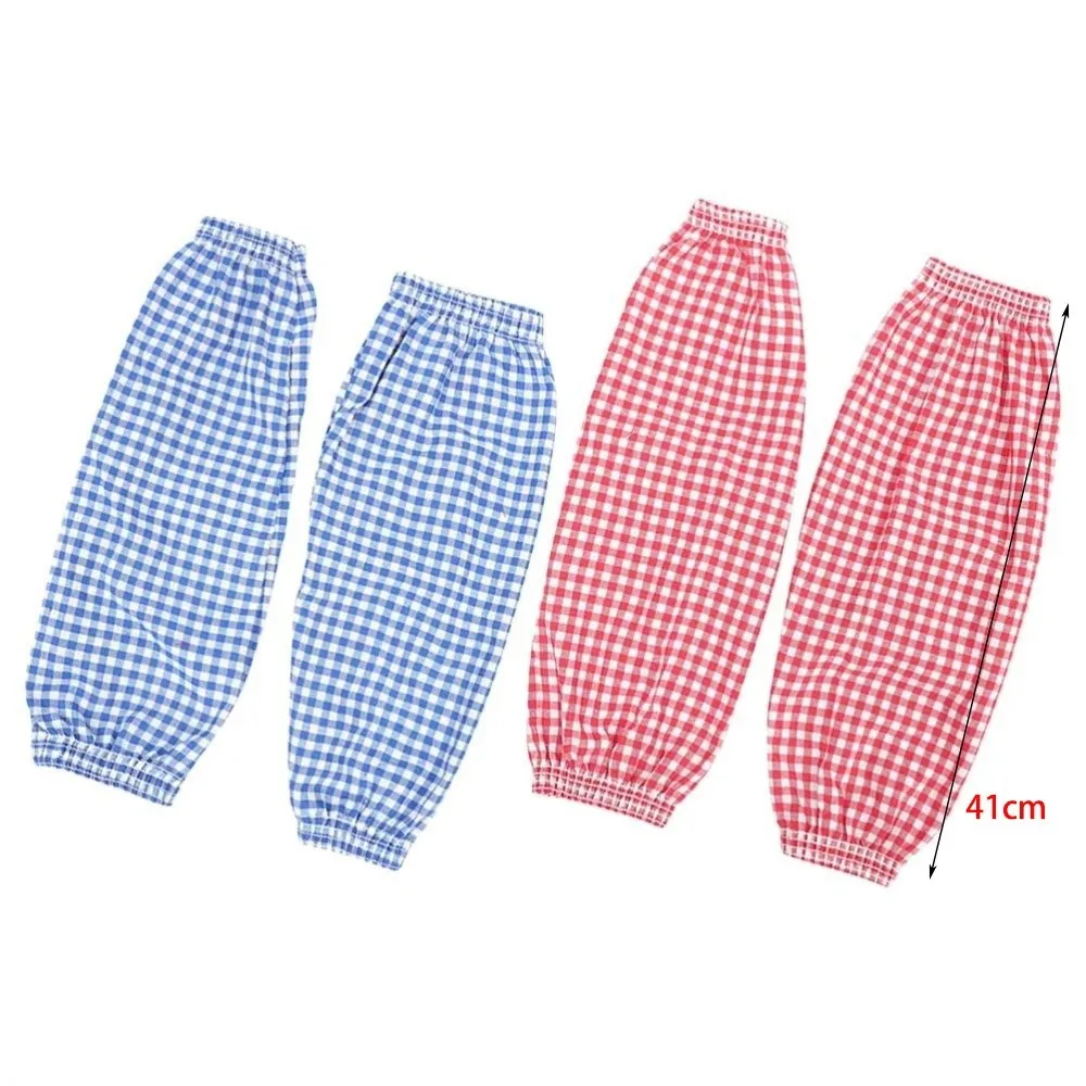 New Anti Fouling Arm Cover Plaid Washable Oversleeves Wear-resistant Elastic Arm Guard For Cooking Cuff Protectors