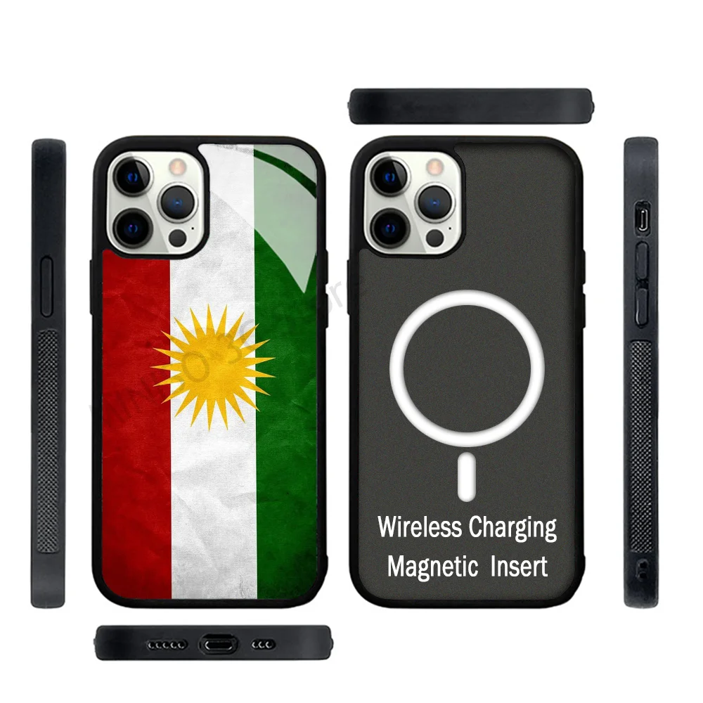 

Kurdistan Flag Phone Case Strong Magnetic For IPhone 15 14 13 Pro Max 11 12 Mini For Magsafe