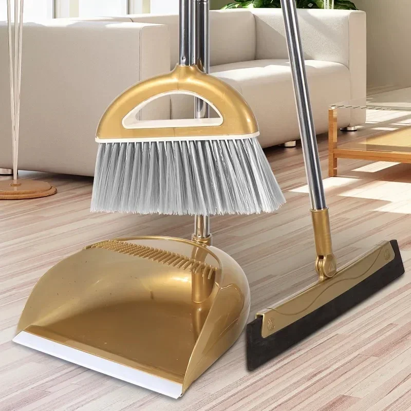 Practical Broom Suit European Foldable Combination Soft Hair Multifunction Household Dustless Dustpan Cleaning Set Witches Broom