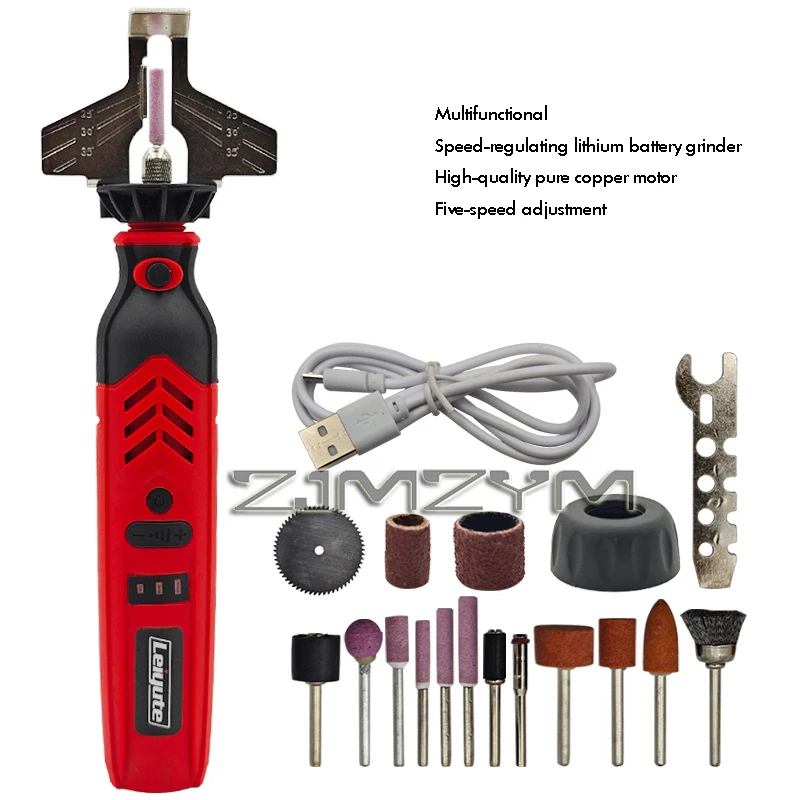 Chainsaw Sharpening Kit Handheld DC3.6V Cordless Saw Sharpener Chain Saw Sharpen Tool Set Red Chain Saw Sharpen Tool