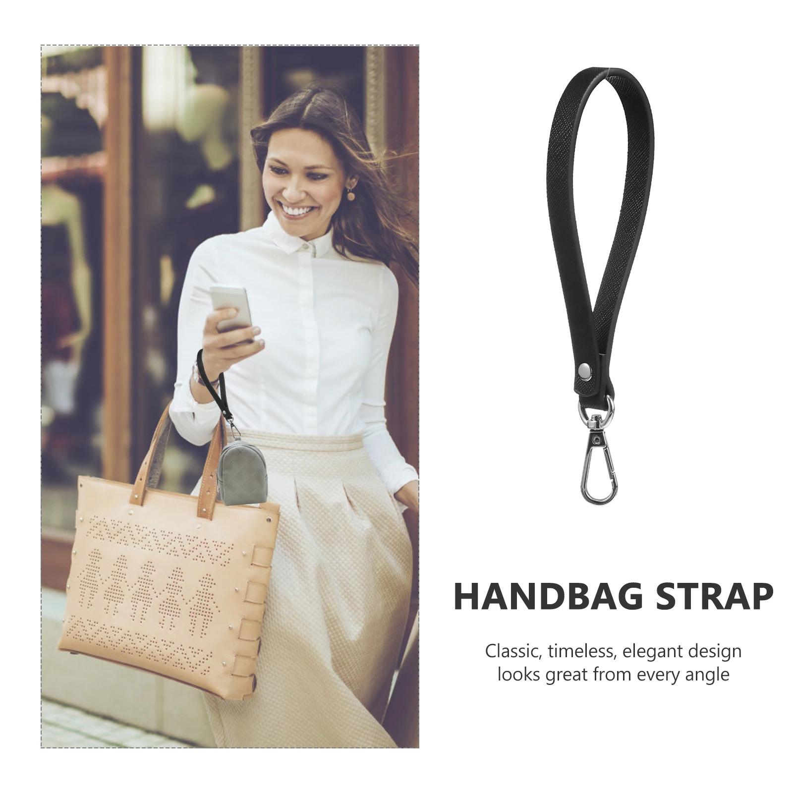 

PU Alloy Wrist Strap for Handbag Durable Classic Elegant Replacement Bag Strap Handbag Belt Women Tote Bags Pu