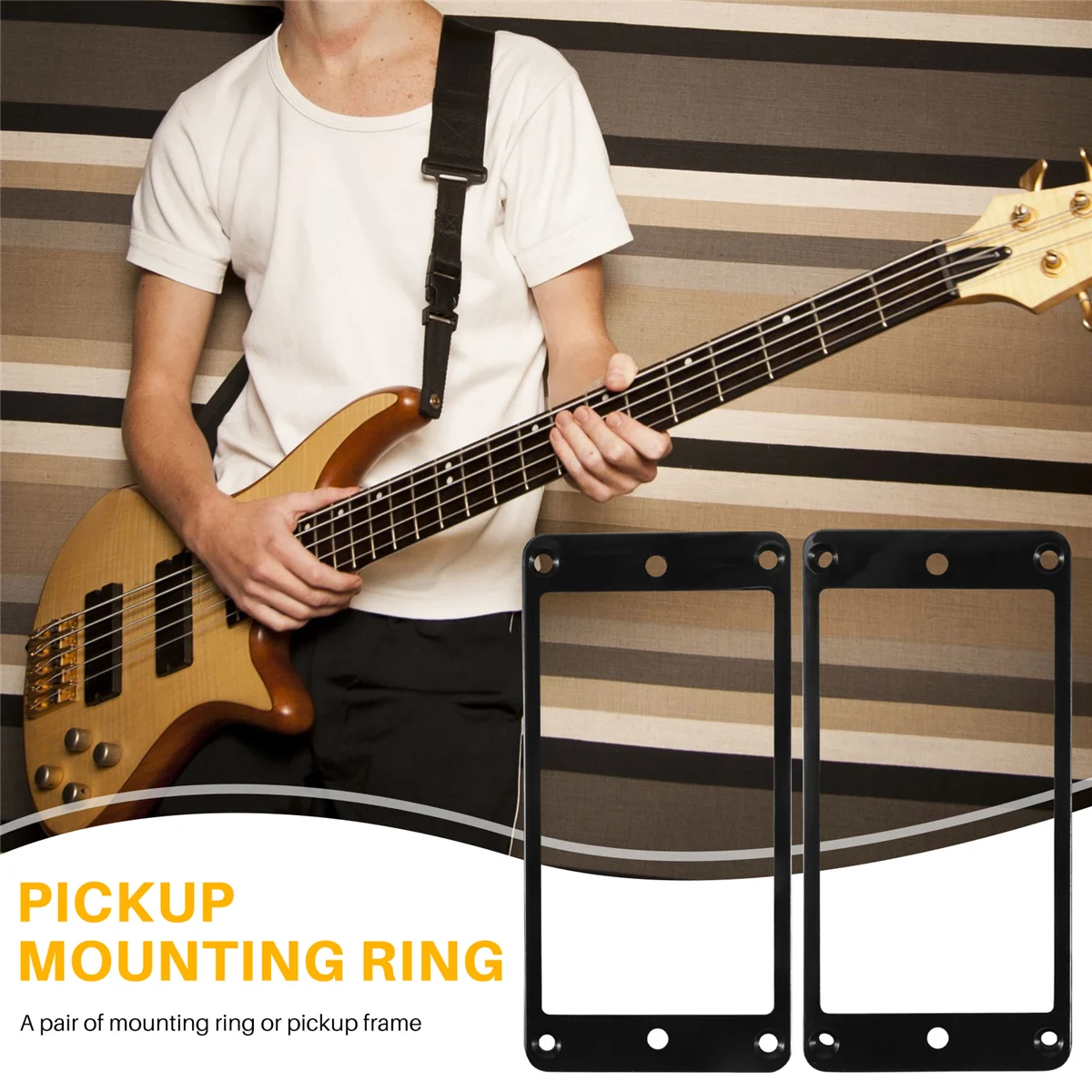Marco de anillo de montaje de pastilla Humbucker plano, 2 piezas, ABS para guitarra eléctrica