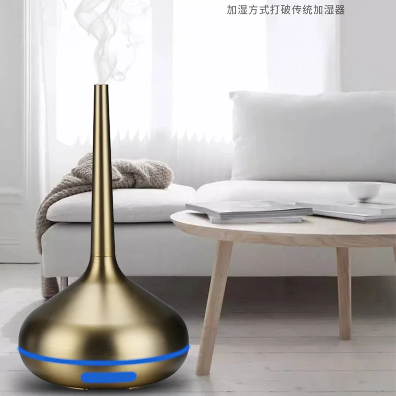 

Air Humidifier Essential Oil Diffuser Aromatherapy Housing Ultrasonic Humidifier USB Electric Metal Mist Maker with LED Light