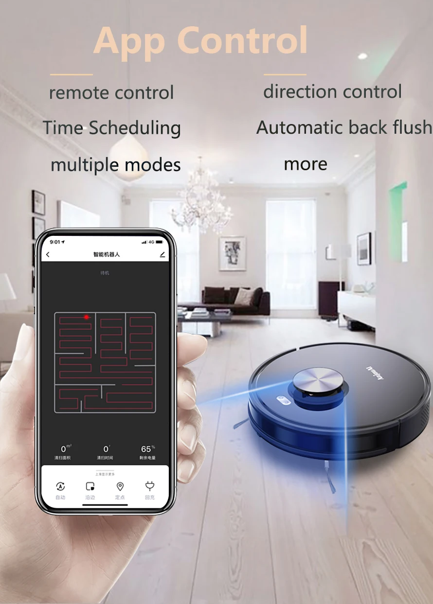 Tuya APP Laser navigator Smart sweeping robot Other vacuum cleaners Alexa voice recognition robot vacuum cleaner home hotel