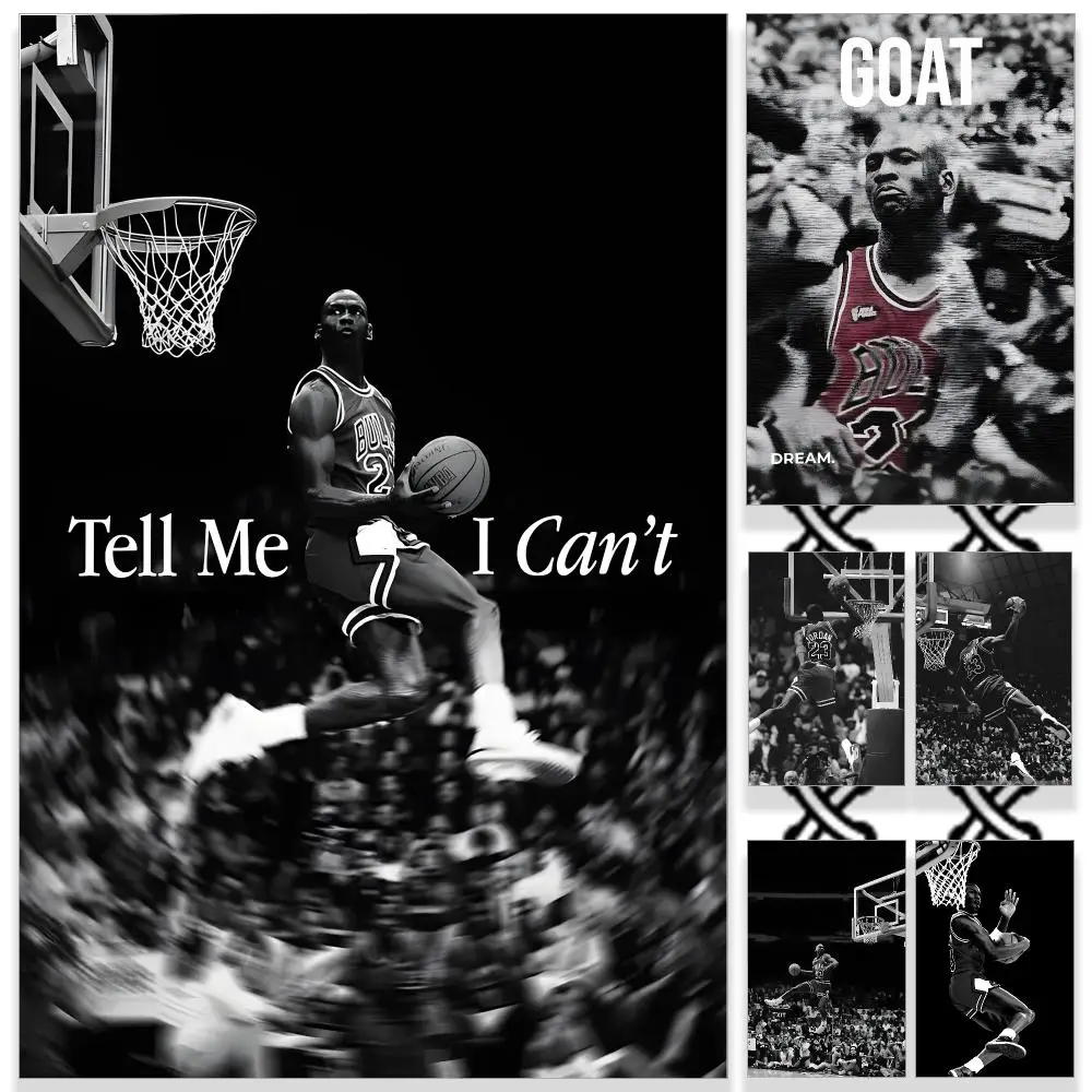 Celebrity MMichael Jordan's Poster HD Waterproof PP Self-Adhesive Removable Wall Art Poster for Bedroom Cafe Gym Home Decor Gift