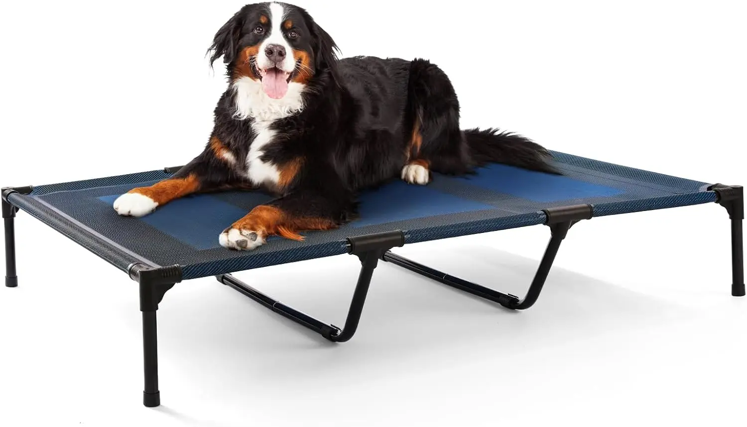 

XL Cooling Elevated Dog Bed, Heavy Duty Anti-Sag Outdoor Dog Cot for Summer Camping, Breathable & Waterproof Raised Dog Bed with Sturdy Center Support Bars, 48x36 Inches, Blue