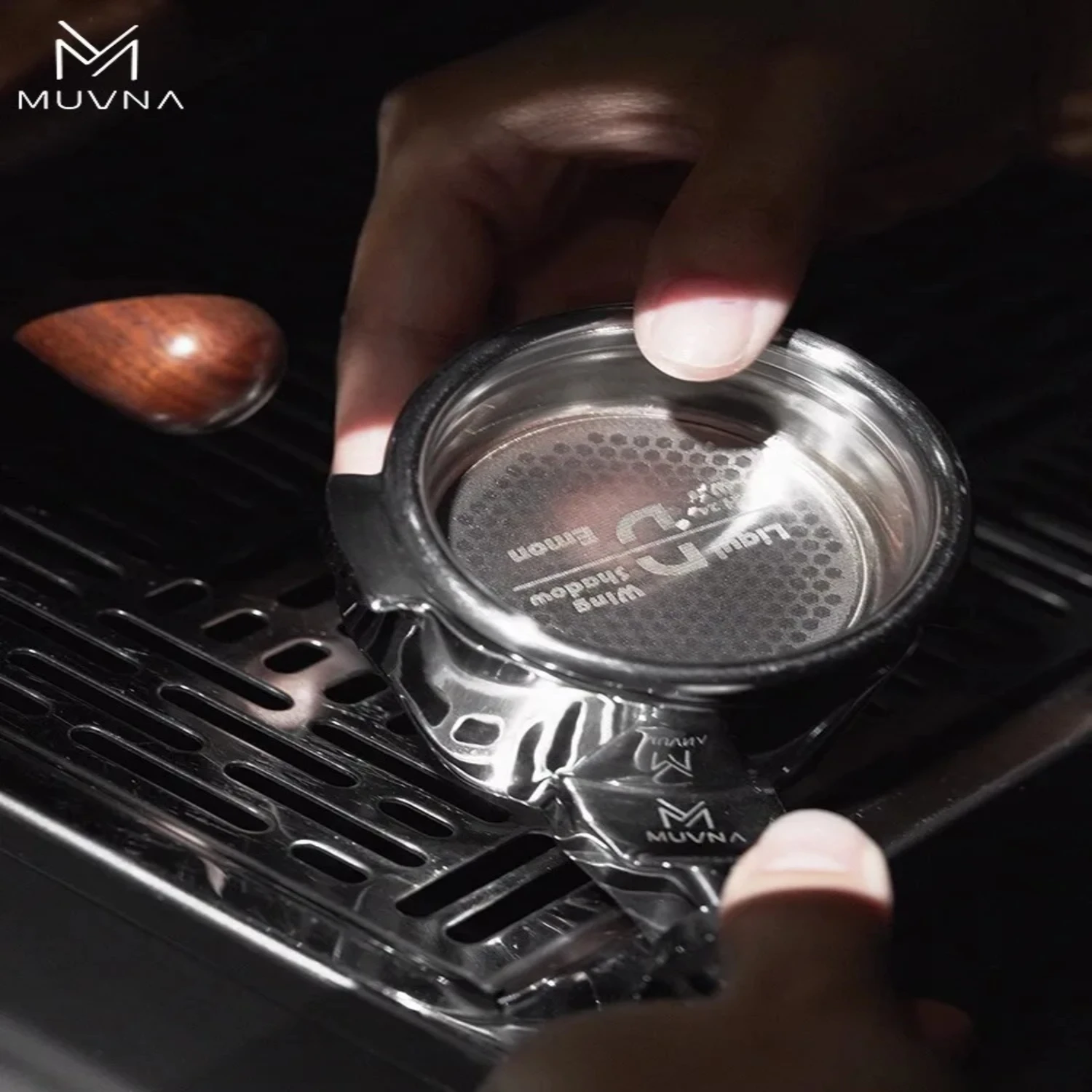 MUVNA 58.5MM Espresso Filter Baskets 15-22g Coffee Basket Coffee Machine Handle Bilayer Extraction Powder Bowl 58MM