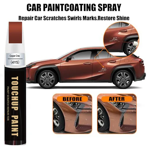 Car Touch up Paint(4Y5 Copper Crest) Compatible with BMW/Lexus, Car Paint Pen Scratch Repair Two-In-One Touch Up Paint