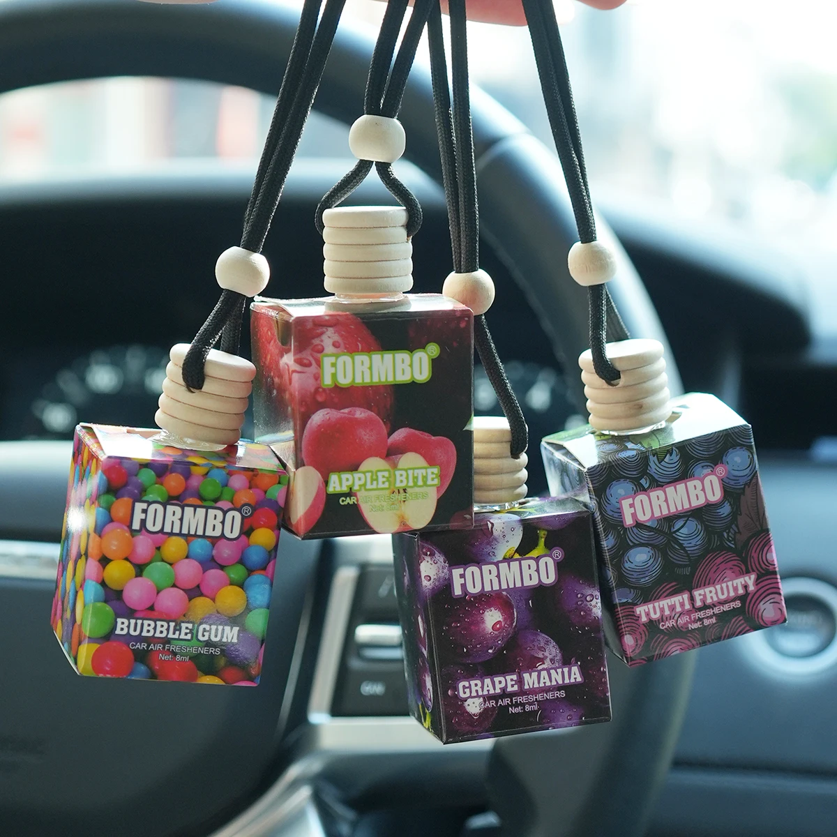 Perfume de coche de fruta dulce, fragancia ligera duradera y fragancia de coche que elimina el olor, fragancia de fruta fresca, colgante de fragancia de coche