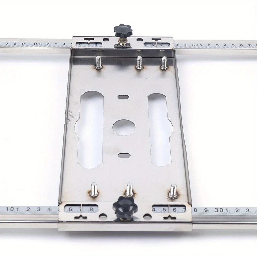 نظام دليل منشار دائري من الفولاذ المقاوم للصدأ 2 نطاق قطع قابل للتعديل 60 سم مع مقياس ثنائي لبلاط الخشب مناشير 4 بوصة