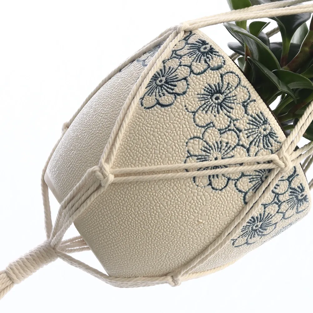 1Pcs Creative Flowerpot Net Bag Cotton Rope Hanging Basket for Sky Garden Balcony Passageway Decoration High Load Bearing Mesh