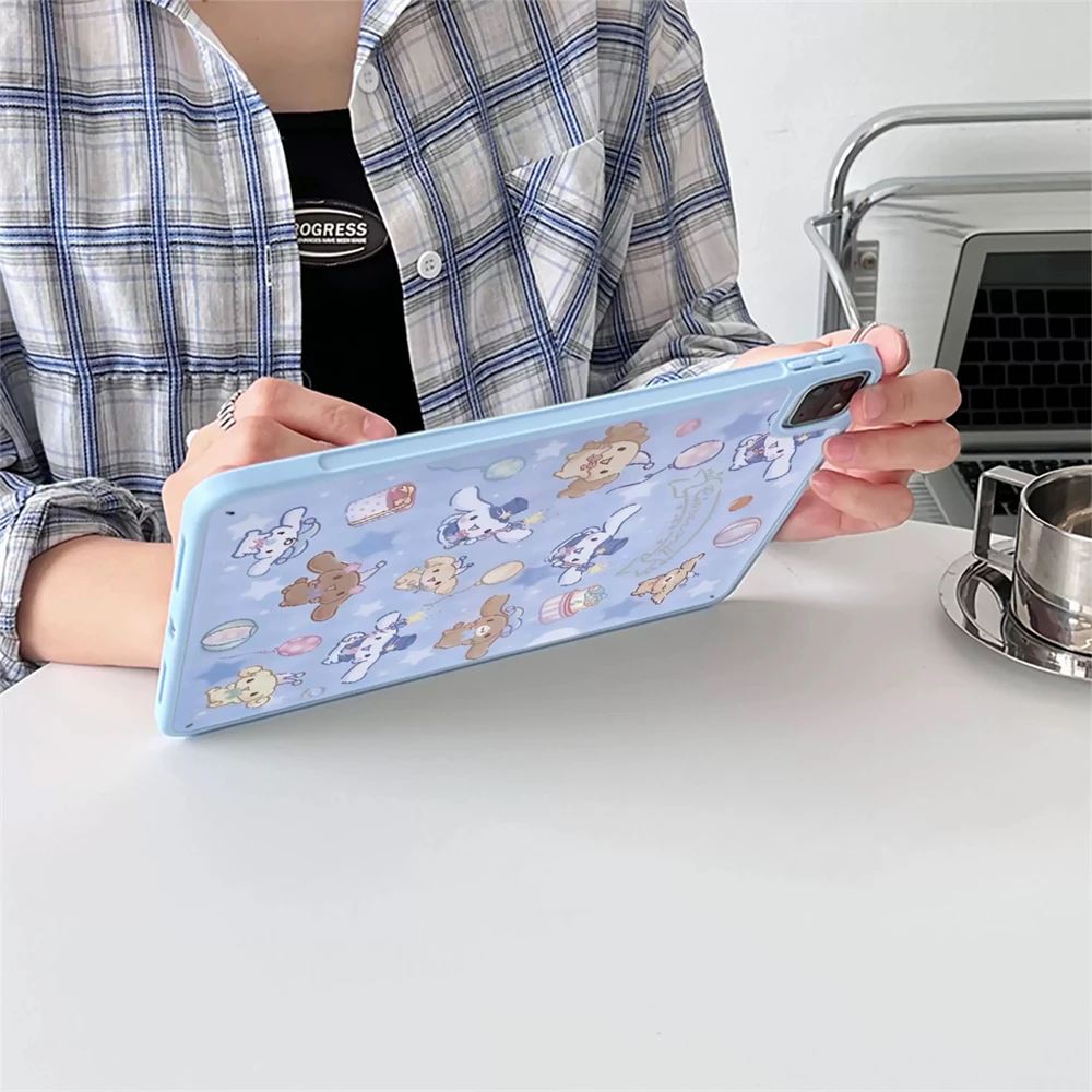 حافظة كمبيوتر لوحي كرتونية لطيفة لهاتف ابل ايباد برو 2024 11 بوصة 2025 Air 5/4 10.9 10th 11th 9.7 10.2/10.5 mini 6 7 غطاء أكريليك