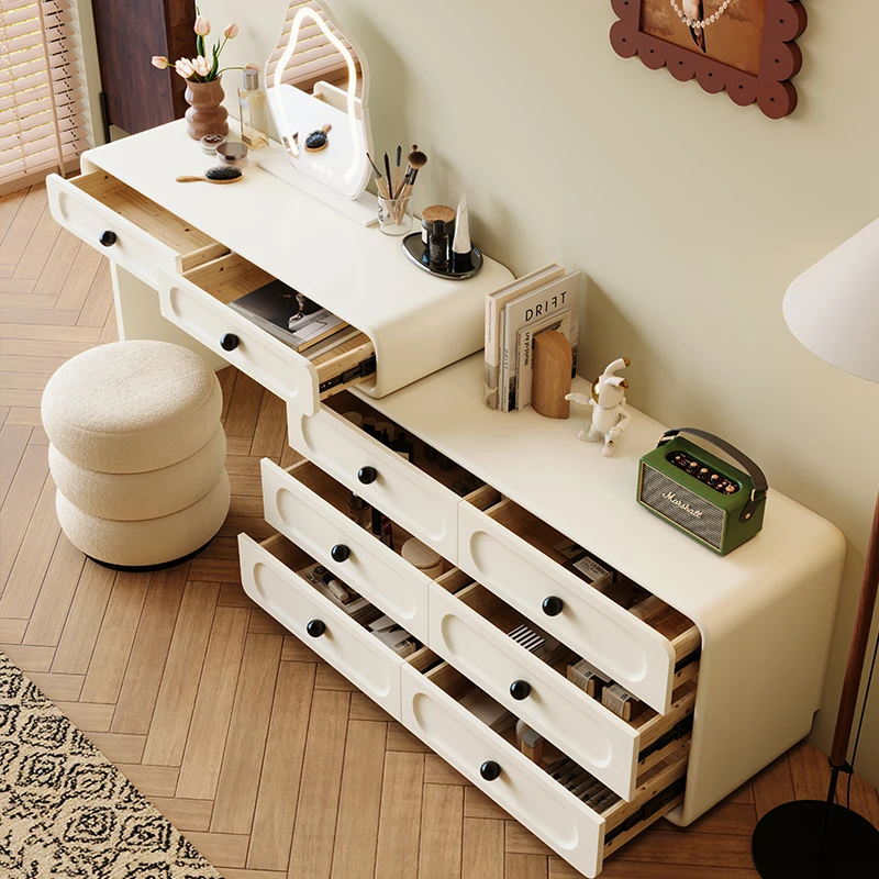 Modern Luxury Household Dressing Table With Lighted Mirror High Quality Wooden Bedroom Furniture Makeup Vanity