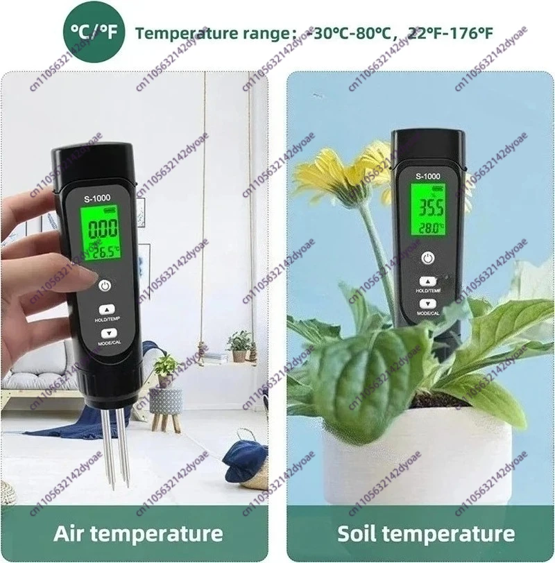New 3 in 1 Soil EC Salinity Moisture Meter Temperature Humidity Tester Analyzerb Hydroponic Garden Farm Planting No Calibration