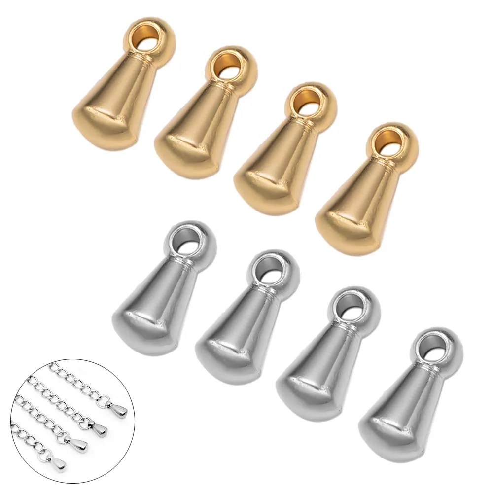 

20pcs Stainless Steel Water Tear Drop Pendant End Beads For DIY Tail Extender Chain Necklace Jewelry Making Findings Accessories
