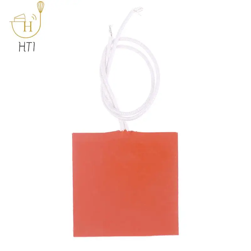 

Силиконовая резиновая нагревательная Подушка, 10 Вт, 12 В, плоская нагревательная лента, коврик, пластина, водонепроницаемая клейкая наклейка для 3D-принтера