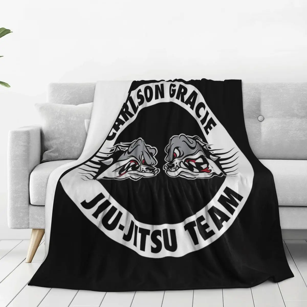 Carlson Gracie Jiu-Jitsu Team Blanket Flannel Lightweight Sofa Throw Blankets For Home Bedroom Travel Throws Bedspread Quilt