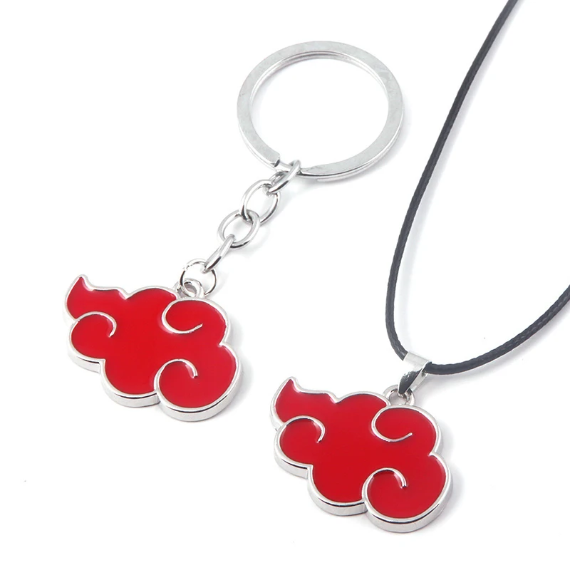 New Japanese Anime Akatsuki Organization Red Cloud Metal Unisex Pendant Necklace