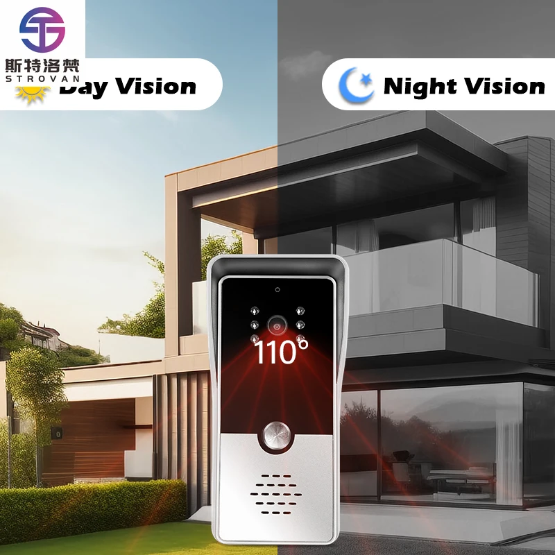 Video Doorphone Touch Button Unlock Function Home Use Wired Connectivity Lication Video Intercom System
