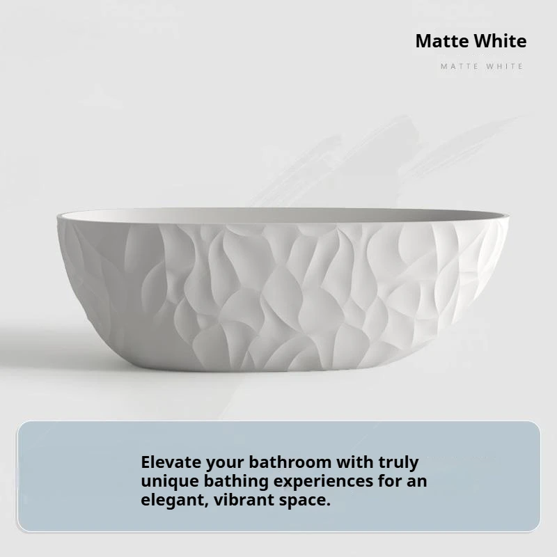 Cube Design Solid Surface Bathtub, Water Cube Freestanding Tub, Customizable Modern Soaking Tub