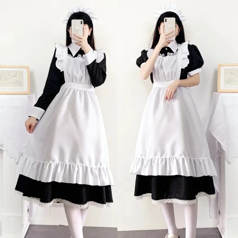 Women cute maid dress maid outfit costume cross dressing housekeeper dress Japanese uniforms Halloween cosplay costume