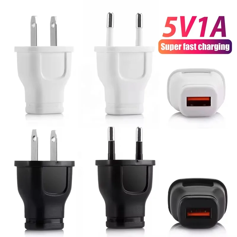 5V 1A US USB Charger EU USB Charger Port Portable Wall Chargers Power USB Charger Adapter For iPhone Huawei Redmi Realme OnePlus
