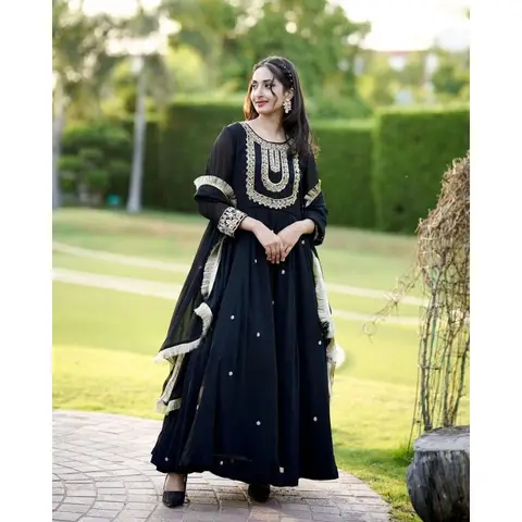 Salwar Kameez 파키스탄 블랙 가운, 인도 웨딩 파티 원피스, 폴라로이드 세트