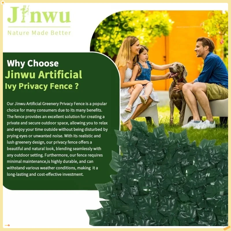 سياج الخصوصية اللبلاب الاصطناعي 39.4 × 354.3 بوصة، تحوط قابل للتوسيع مع روابط بسحاب للحديقة والزفاف