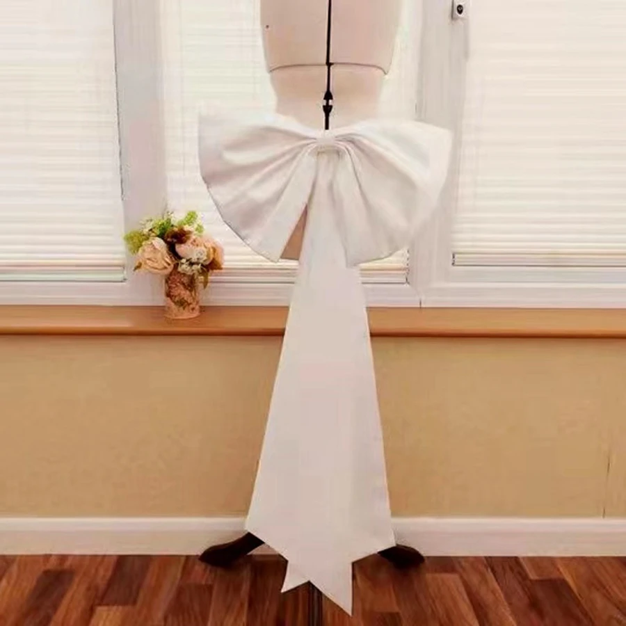 New Arrival Seperate Satin Bow Wedding Dress Knots Removeable Bride Dresses Satin Knots