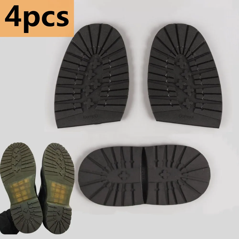 

Комплект из 4 резиновых подошв для мужской обуви: нескользящие, износостойкие, для ремонта, аксессуары для подошвы, накладки на переднюю часть стопы и пятки