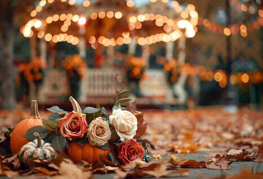 Mehofond 写真撮影の背景秋カボチャカルーセル子供の誕生日パーティーケーキスマッシュポートレート装飾背景写真スタジオ