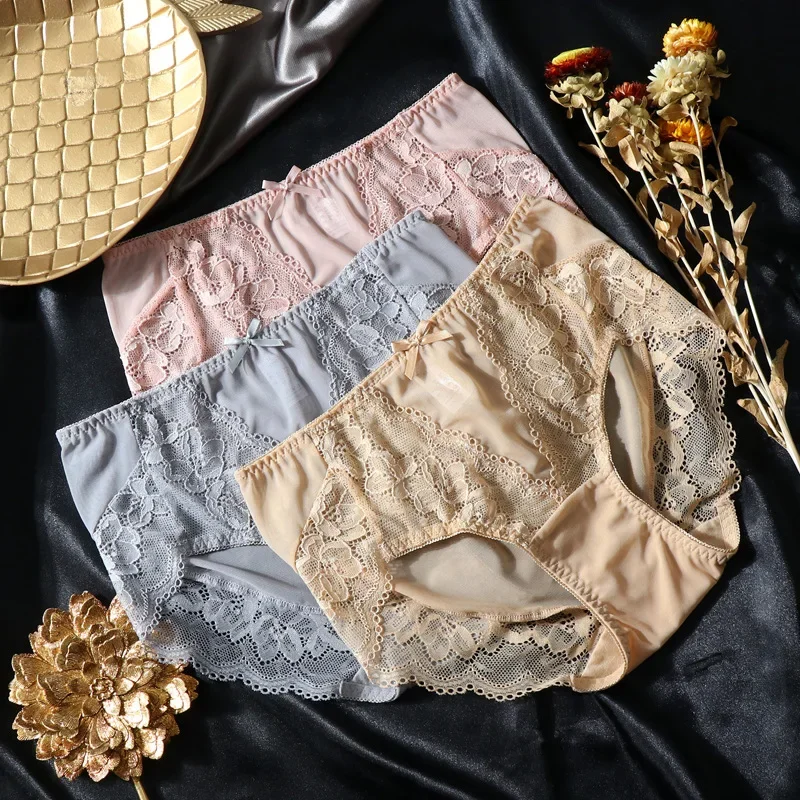 Plus Size Lace Underwear for Women Sexy Panties Mentrual Panties Underwear Women Ropa Interior Femenina