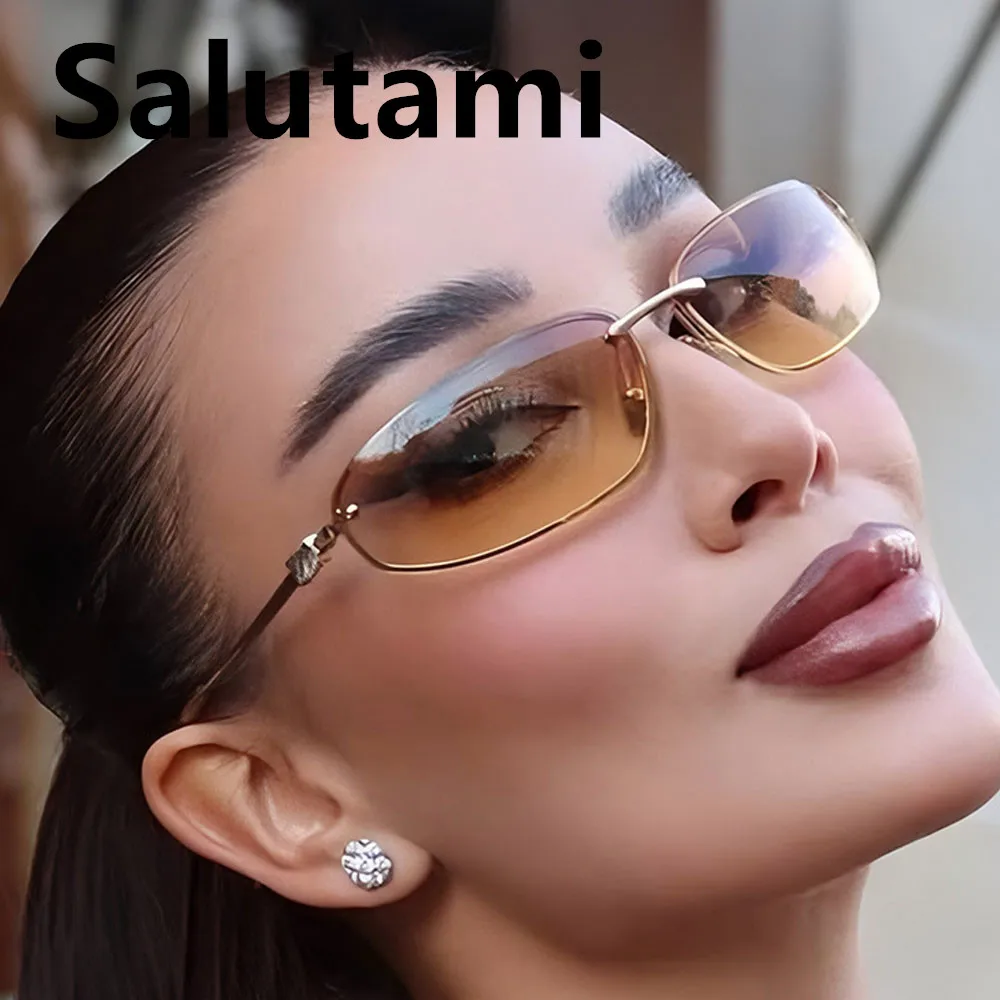 Neue Y2K-Sonnenbrille für Damen und Herren, Vintage-Legierung, kleine quadratische Hip-Hop-Sonnenbrille, Damen-Silber-Spiegelgläser, sexy Shades, Fahrbrille – Detail 1