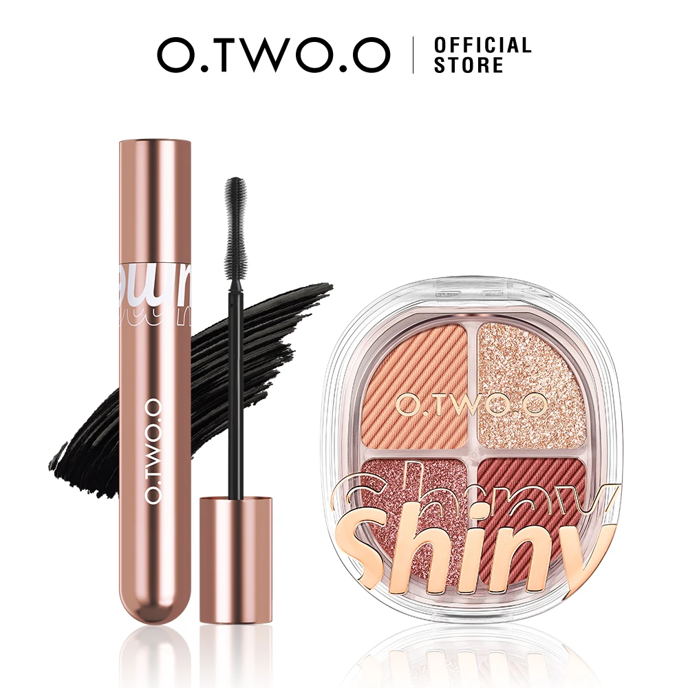 O.TWO.O Eyeshadow Palette 5D Mascara Matte Shimmer Natural-Looking Long Lasting Waterproof 4D Silk Fiber Curling Eye Makeup