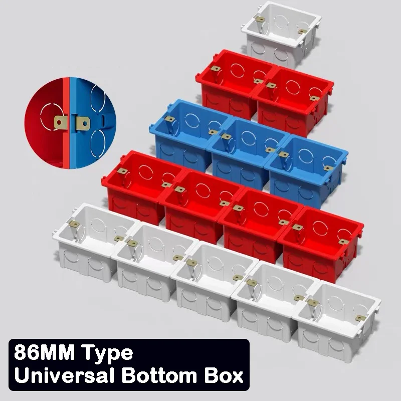 5PCS Type 86mm Switch Socket Box Atlectric Mounting Cassette Junction Hidden Concealed Internal Mounting Wall Box Cassette