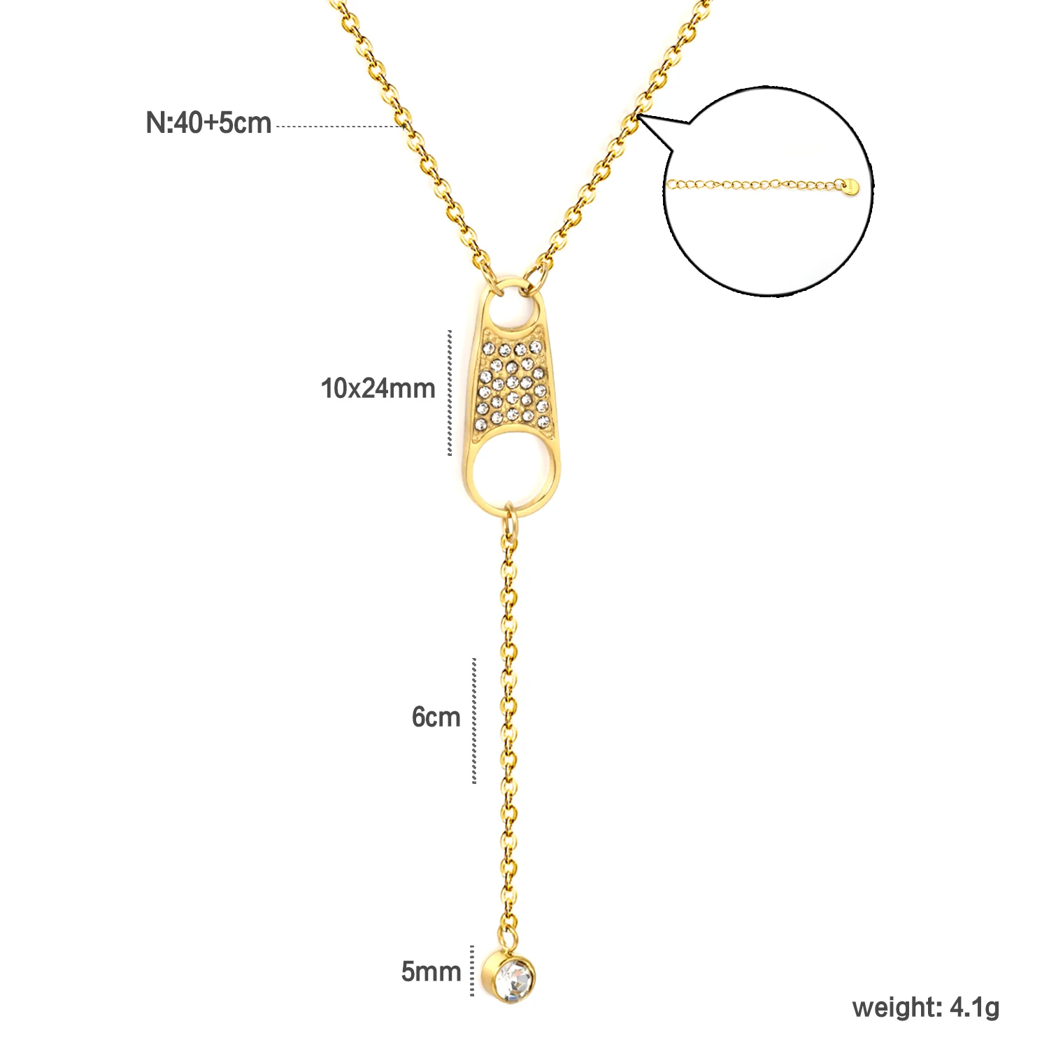 LUXUKISSKIDS Fashion Creative Zipper Fastener Pendant V-Neck Necklaces Gold Color Sweater Collier Simple Clavicle Choker Jewelry