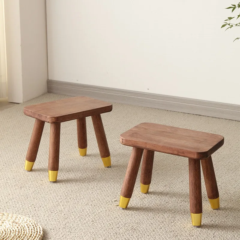 Household solid wood low stool portable small stool kindergarten stool rectangular shoe changing small stool