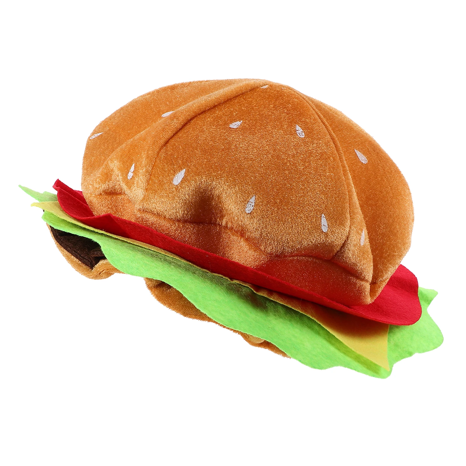 

Funny Hamburger Hat Dress up Makeup Costume Props Cosplay Headwear Flannel Hats