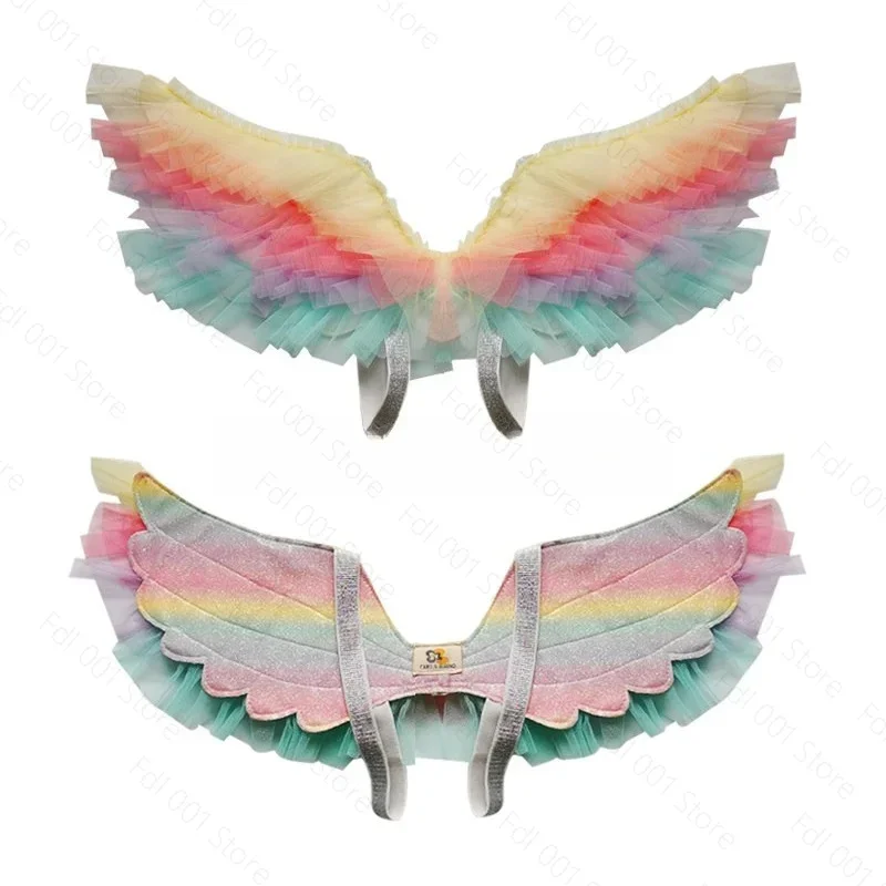 Children Halloween Angel Butterfly Wings Props Fairy Magic Wand for Girls Kindergarten Prom Cosplay Back Decoration