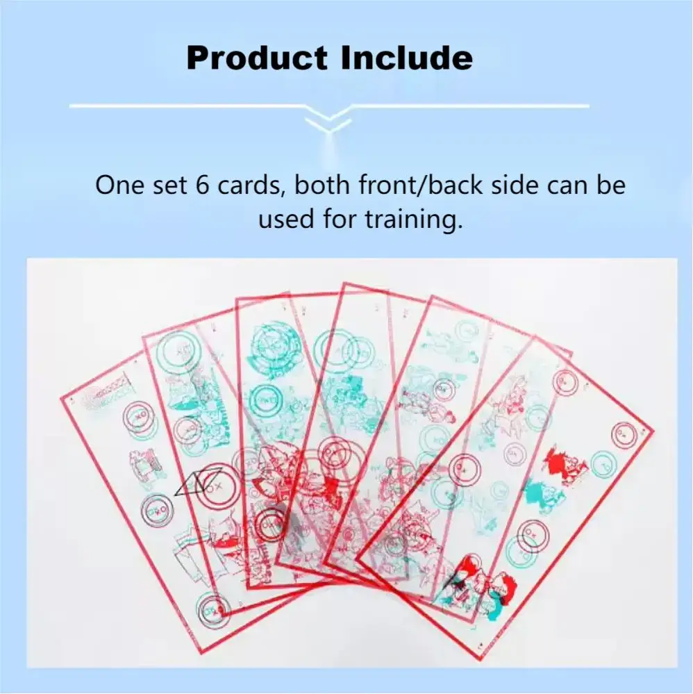 Red & Green Slides Charts for Fusion Training 6Pcs Fixed Demands Cards to Improve Jump Fusional Ability