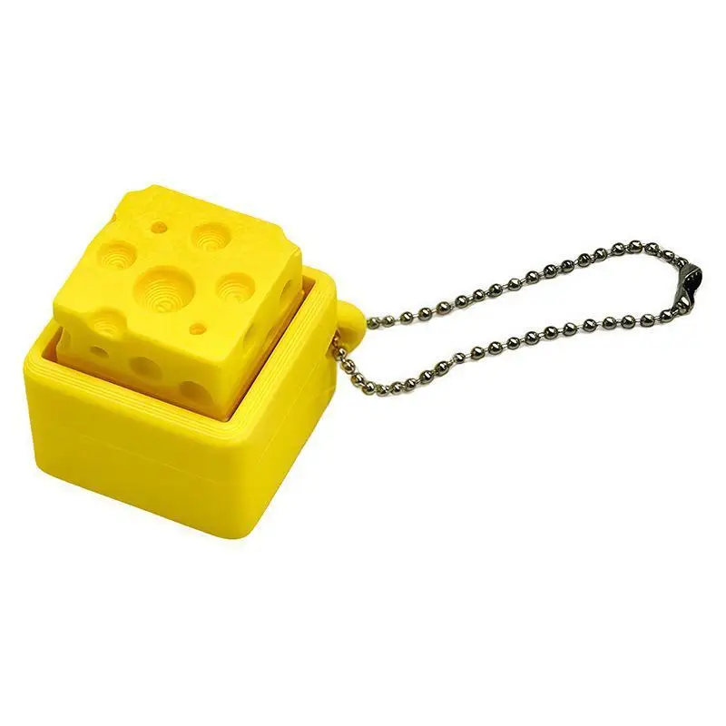 S Cheese Shaped Fidget Keychain, Cute Stress Relief Toy, Daily Carry Gift For Kids, Teens & Adults