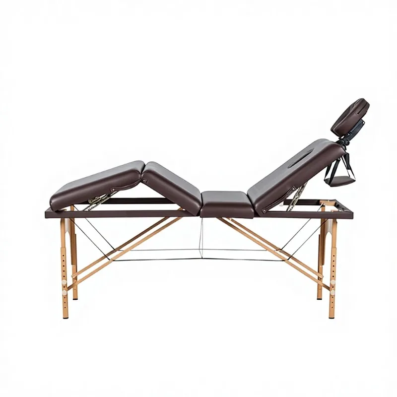 Physiotherapy Bed Multifunction Beech Wood Durable Massage Bed Four-Quarters-Off Wooden Spa Bed Massage Table American Style