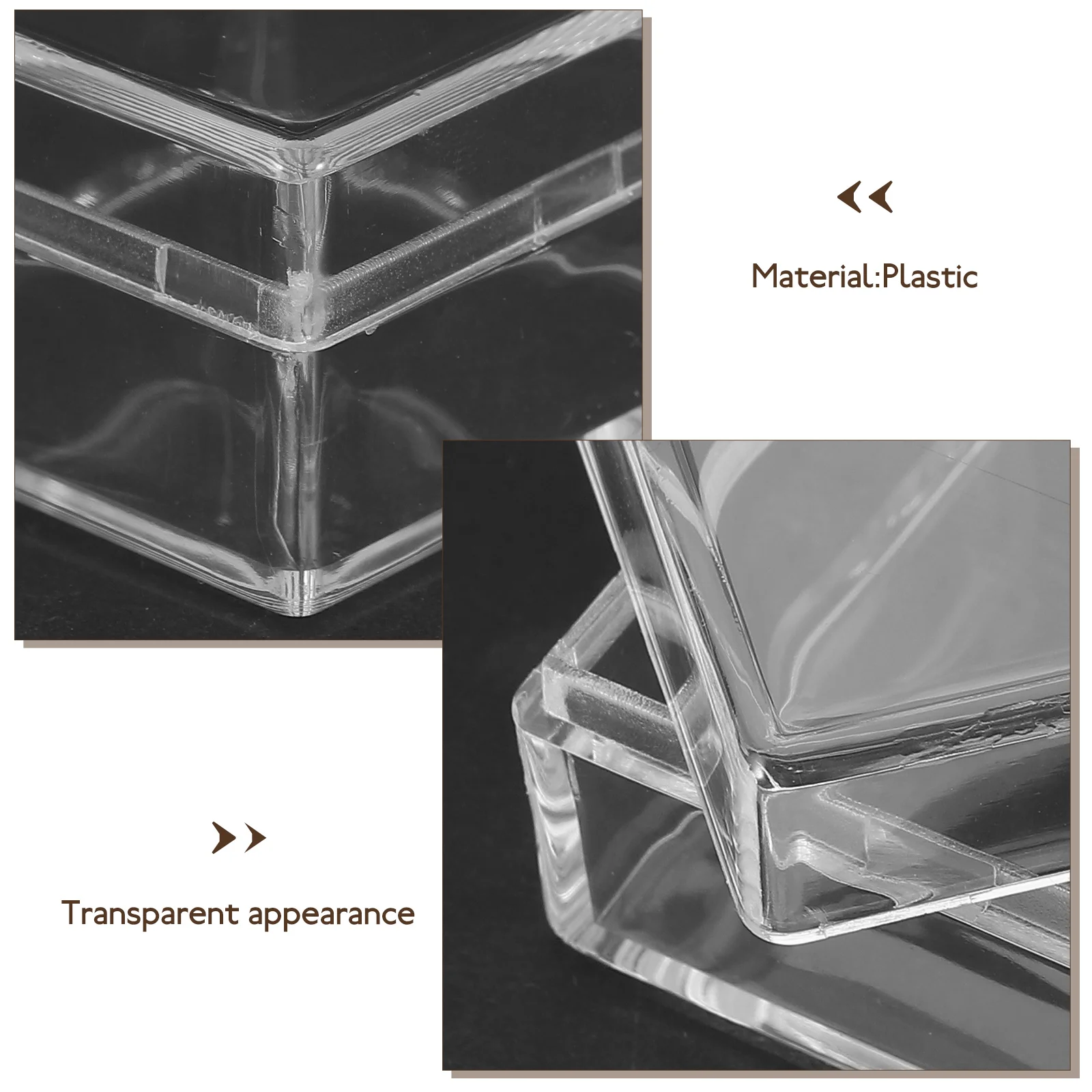 

10pcs Transparent Storage Box Clear Display Case Specimen Containers Plastic Holder Small Size Home Decor Storage Solution
