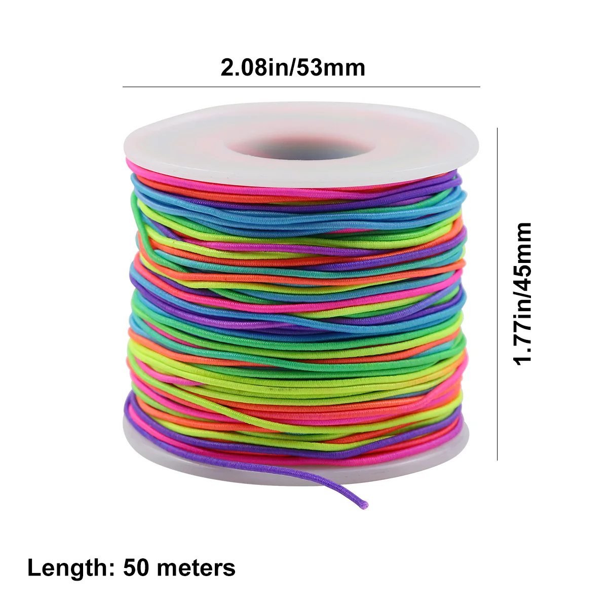 1 rotolo di corda elastica per perline arcobaleno, corda di filo per artigianato elastico colorato per gioielli fai da te che fanno forniture per