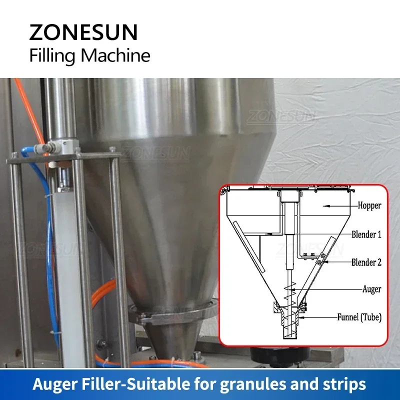 ZONESUN-máquina de llenado de encurtidos, llenador de tarros, línea de producción de embalaje de botellas, ZS-GTSC1 para conservas de nabo, gránulos