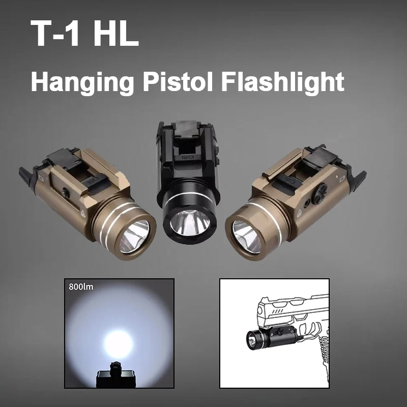 

Tactical TR 1 HL Pistol Hanging Light Strobe Metal 800 Lumens CNC Powerful Flashlight For Glock 17 19 X300 X400 Hunting Airsoft