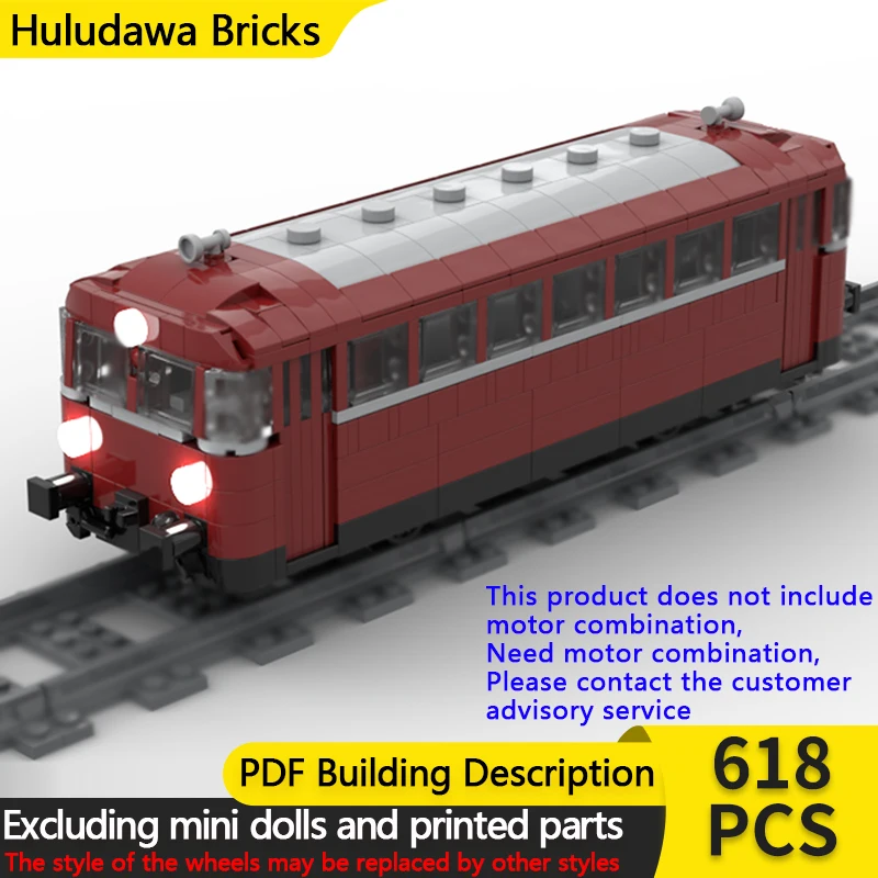 

City Car Model MOC Building Bricks German Railway VT 98 Railbus Modular Technology Gifts Holiday Assemble Children Toys Suit